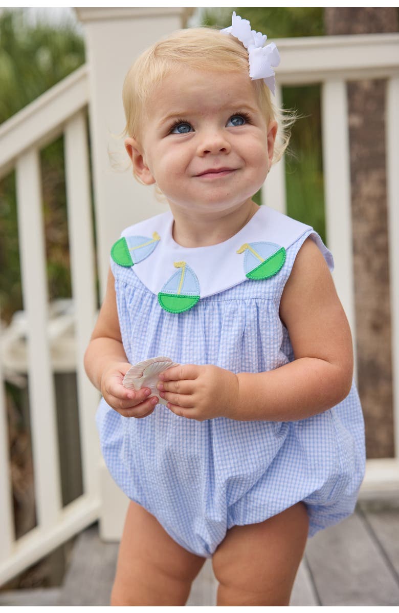 Little English Applique Bib Bubble, Alternate, color, Sailboats