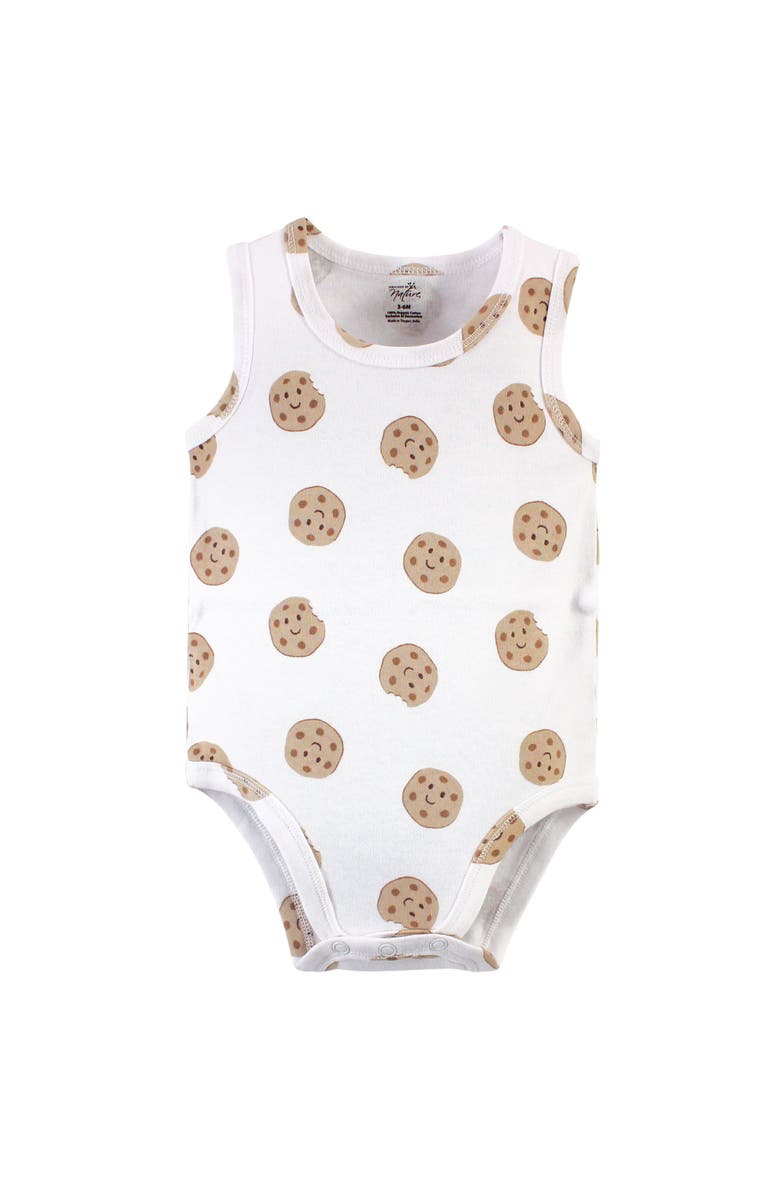 Touched by Nature Five-Piece Organic Cotton Sleeveless Bodysuits, Alternate, color, Milk & Cookies