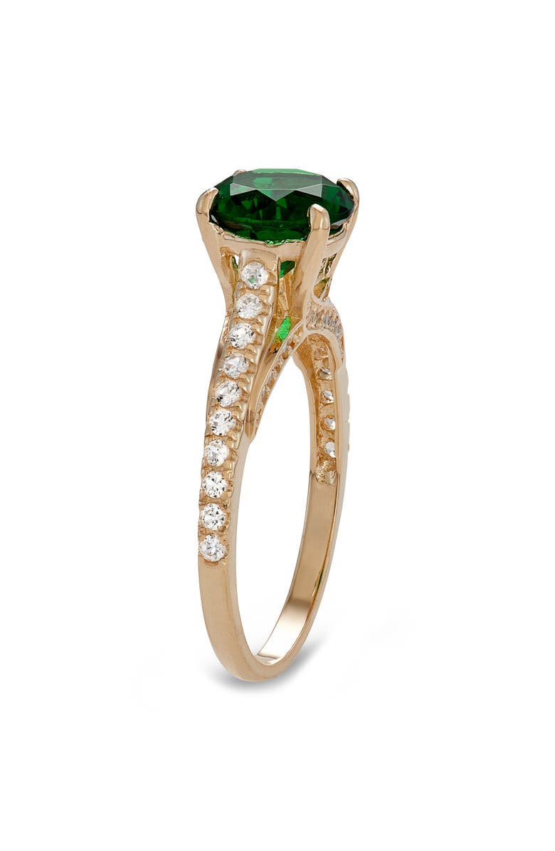 FZN 10K Gold Emerald & Lab Created White Sapphire Ring, Alternate, color, Emerald/ Gold