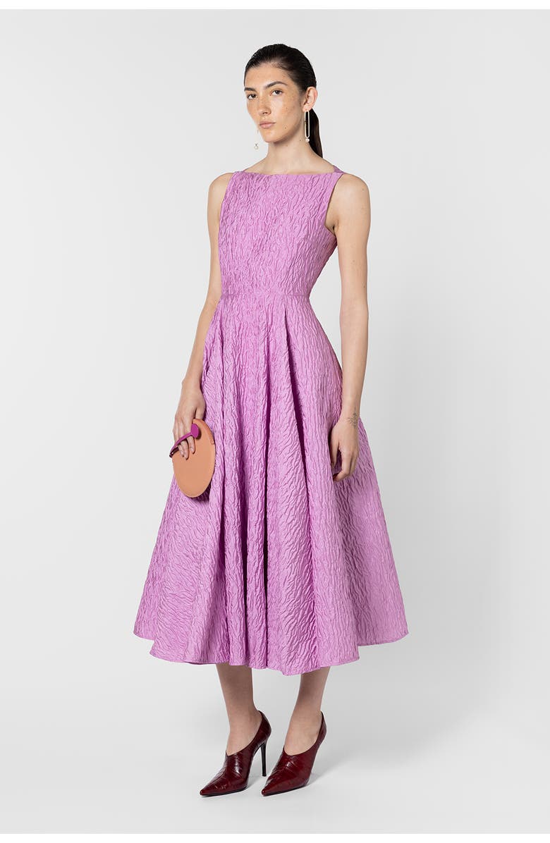 Roksanda Tera Cloque Textured Midi Dress, Main, color, Blush