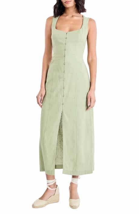 Sleeveless Linen Blend Maxi Dress