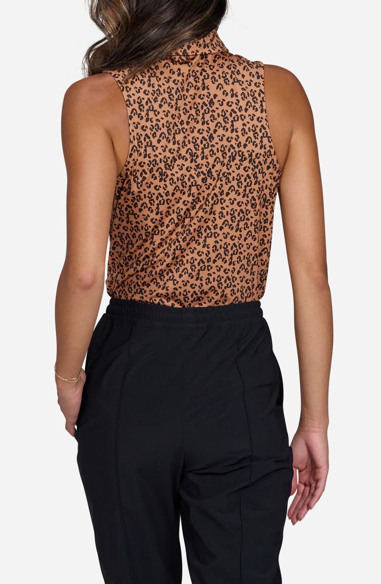 Bad Birdie Leopard Print Sleeveless Performance Golf Polo, Alternate, color,