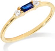 YS GEMS Baguette & Round Gemstone Ring