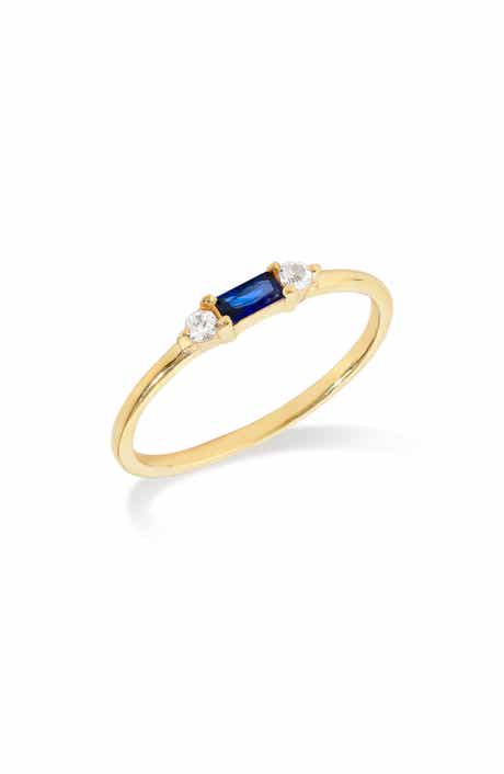 Baguette & Round Gemstone Ring