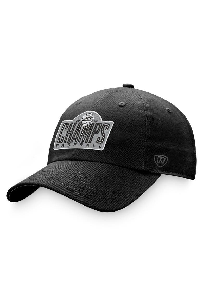 Men's Top of the World Black North Carolina Tar Heels 2022 ACC Baseball Conference Tournament Champions Crew Adjustable Hat, Alternate, color, Black