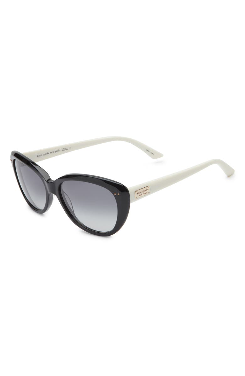 Kate Spade New York 'angelique' 55mm retro sunglasses, Alternate, color, Black Cream