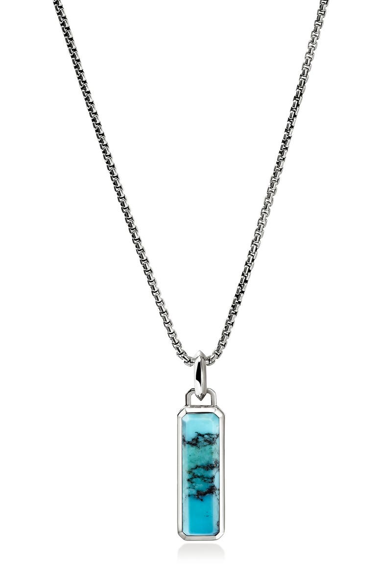 Modern Talismans Sterling Silver Pendant, Main, color, SILVER/ TURQUOISE