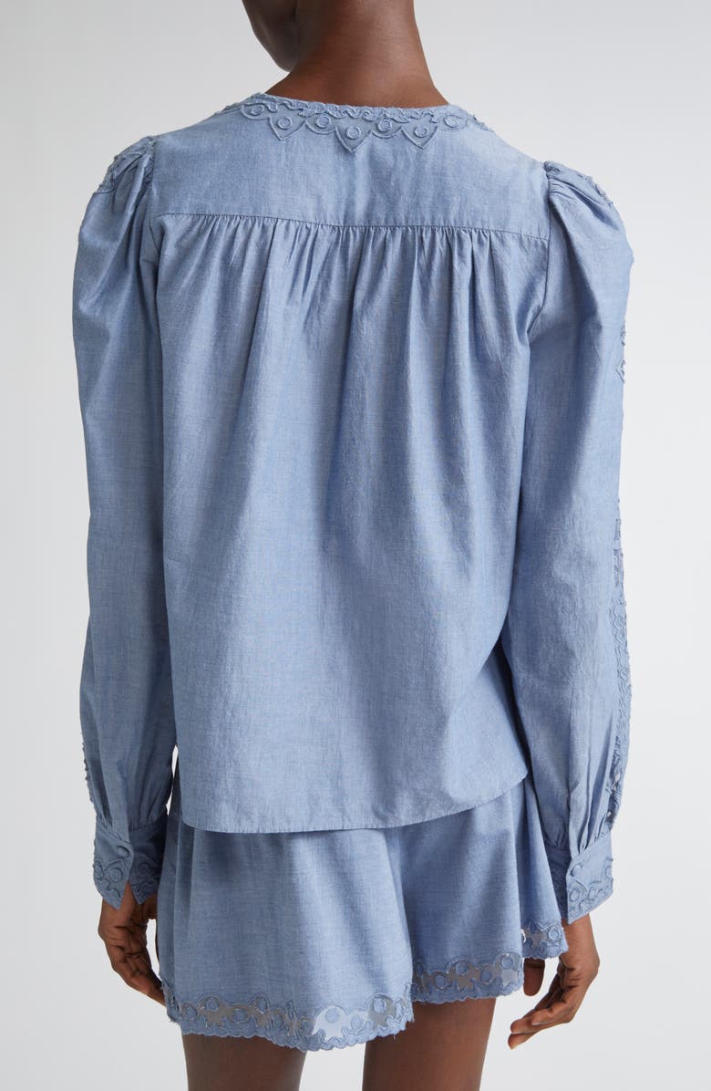 Ulla Johnson Kady Appliqué Top, Alternate, color, Chambray