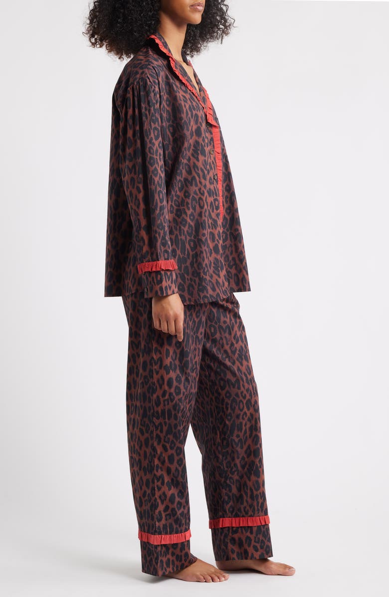 Damson Madder Antonia Leopard Print Pajamas, Alternate, color, Leopard