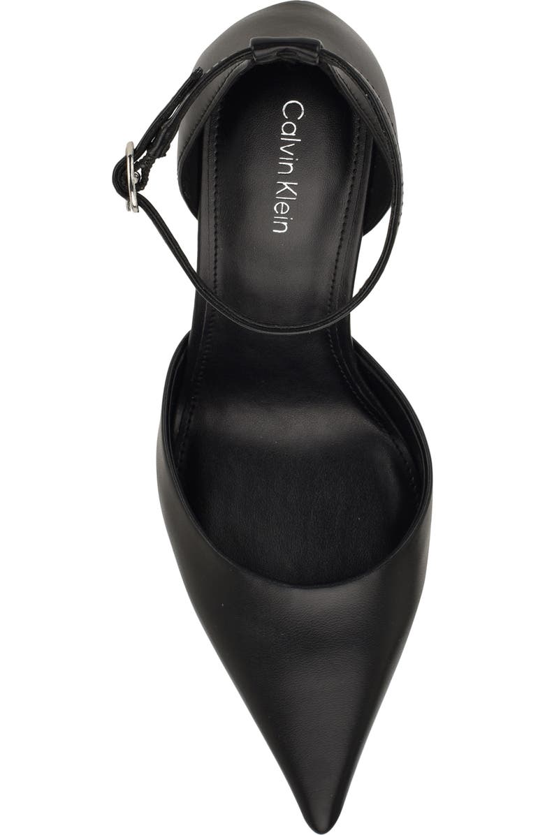 Calvin Klein Olettia Ankle Strap Pointed Toe Pump, Alternate, color, Black