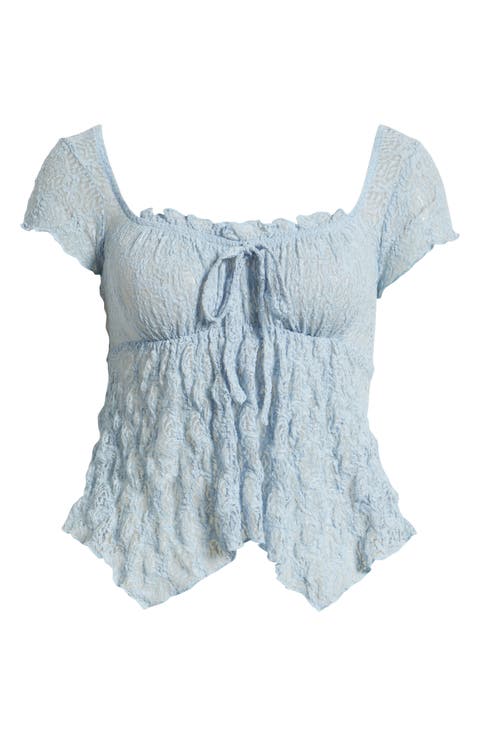 Piper Asymmetric Hem Stretch Lace Top