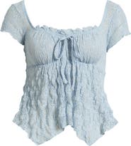 BDG Urban Outfitters Piper Asymmetric Hem Stretch Lace Top