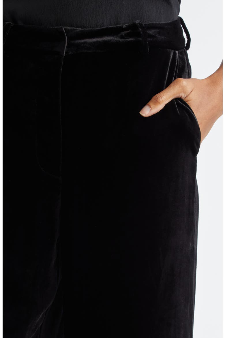 Pilar Wide Leg Velvet Pants, Alternate, color, BLACK