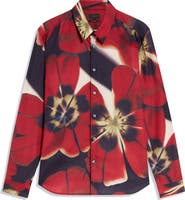 Ted Baker Phelin Floral Stretch Cotton Button-Up Shirt