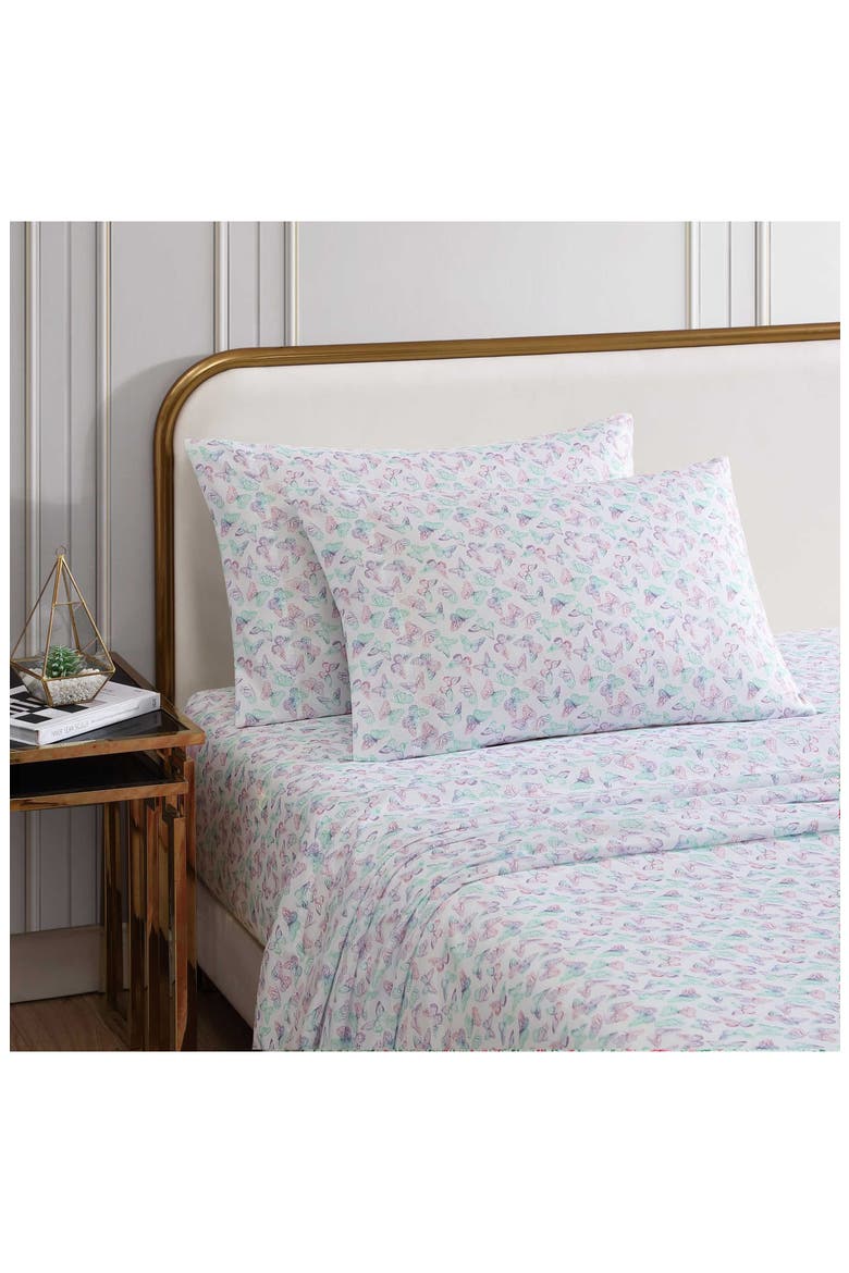 Butterfly Rainbow Sheet Set, Alternate, color, LIGHT PASTEL PURPLE