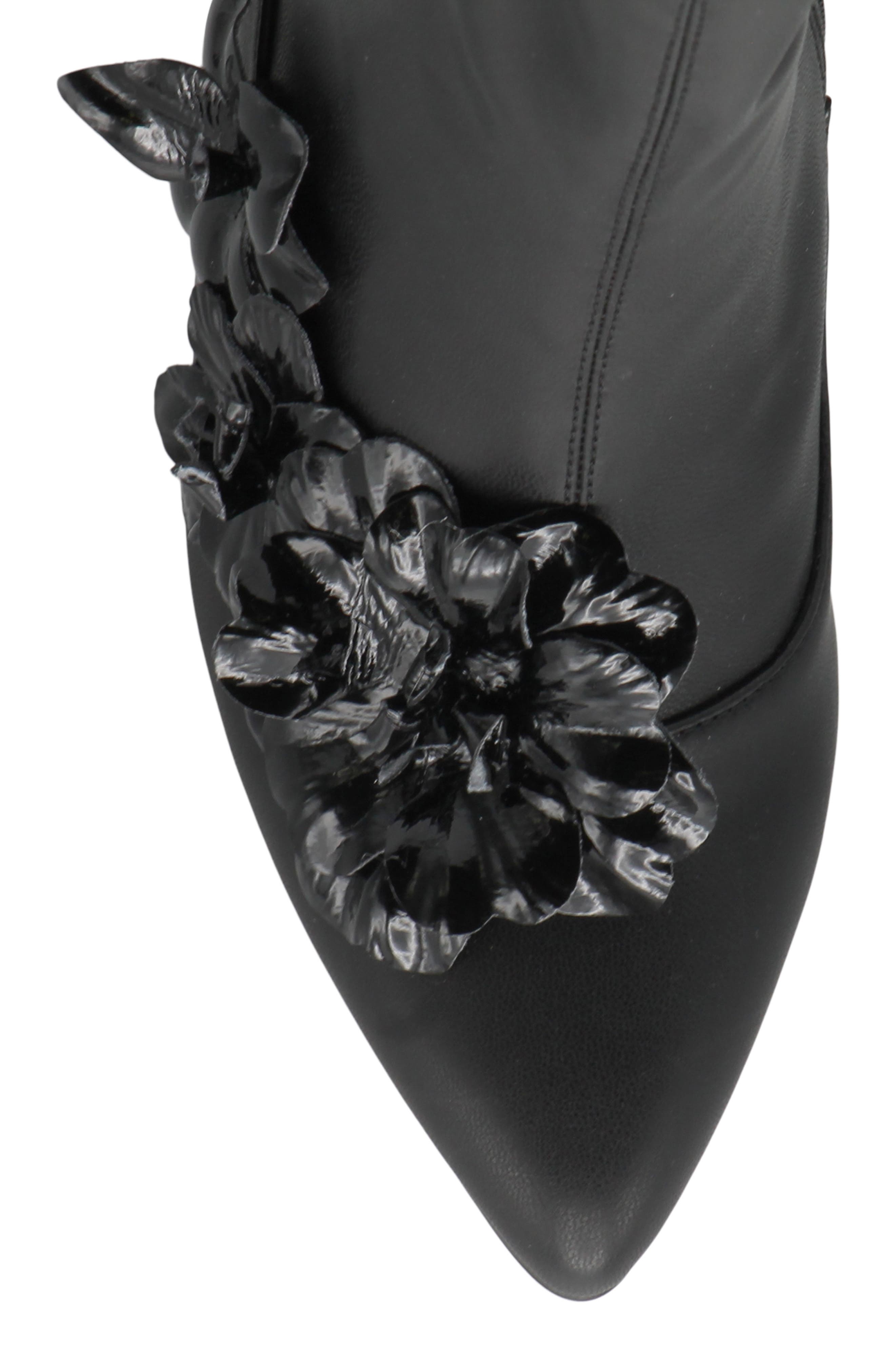 Charles by Charles David Perla Flower Pointed Toe Bootie, Alternate, color, Black