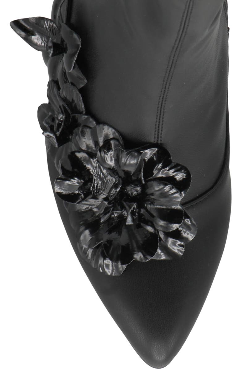 Charles by Charles David Perla Flower Pointed Toe Bootie, Alternate, color, Black