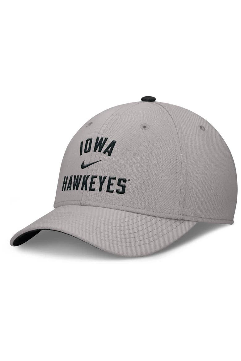 Men's Nike Gray Iowa Hawkeyes Rise Prep Performance Flex Hat, Main, color, Gray