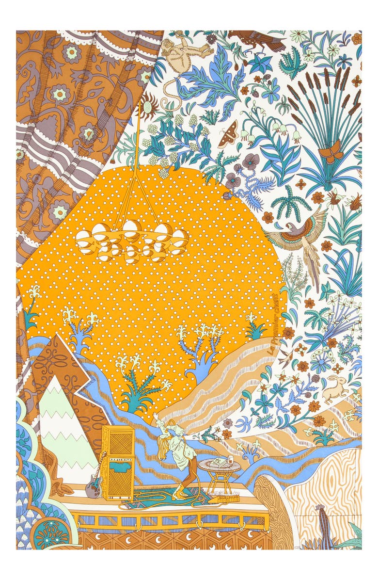 Viens Avec Moi Sunrise Large Silk Square Scarf, Alternate, color,