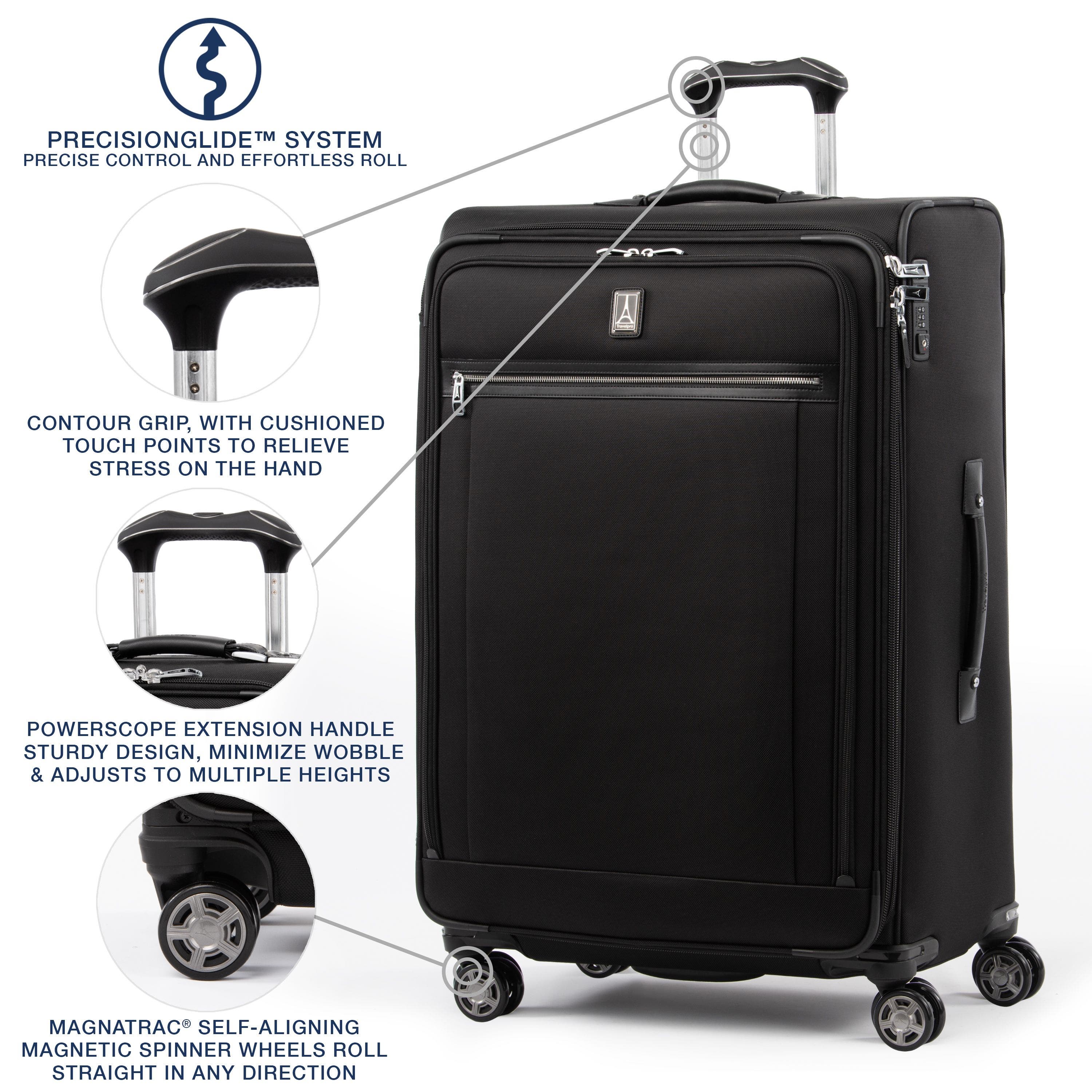 TRAVELPRO Platinum Elite Softside Expandable Large 29-Inch Checked Luggage, Alternate, color, Shadow Black