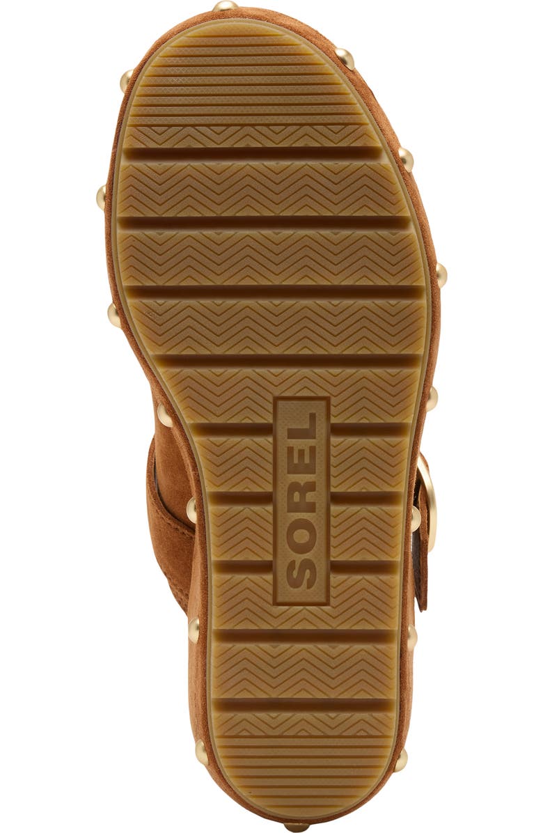 SOREL Sunpeak Studded Platform Wedge Sandal, Alternate, color, Iced Tea/ Gum