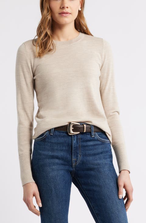 Merino Wool Blend Crewneck Sweater