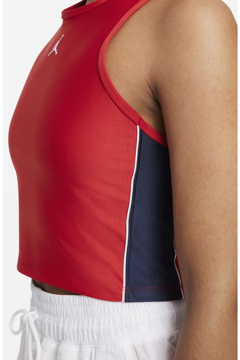 Nike Essential Racerback Crop Tank, Alternate, color, RED/ MIDNIGHT NAVY/ WHITE