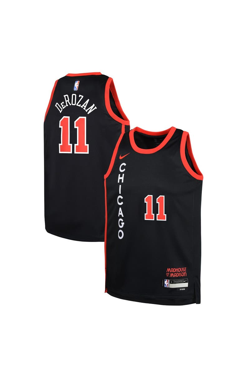 Nike Youth Nike DeMar DeRozan Black Chicago Bulls  Swingman Replica Jersey - City Edition, Alternate, color, 
