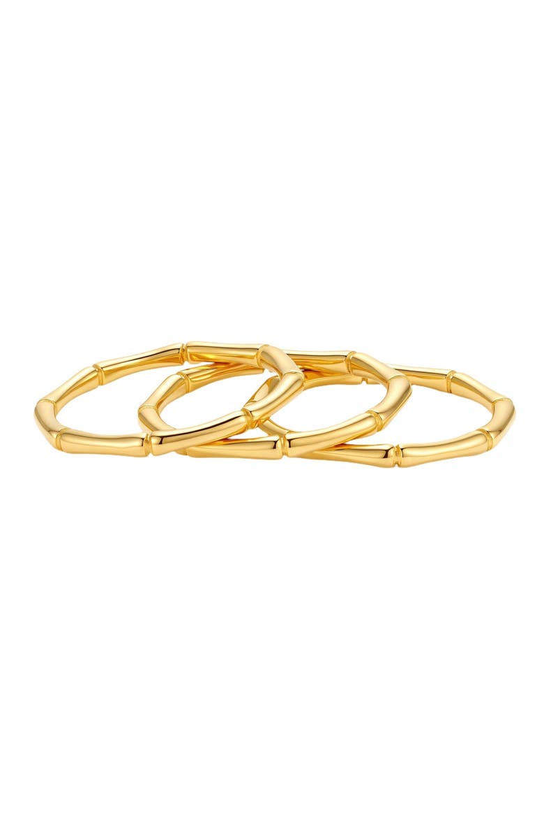 Set of 3 Bamboo Stacking Rings, Alternate, color, GOLD