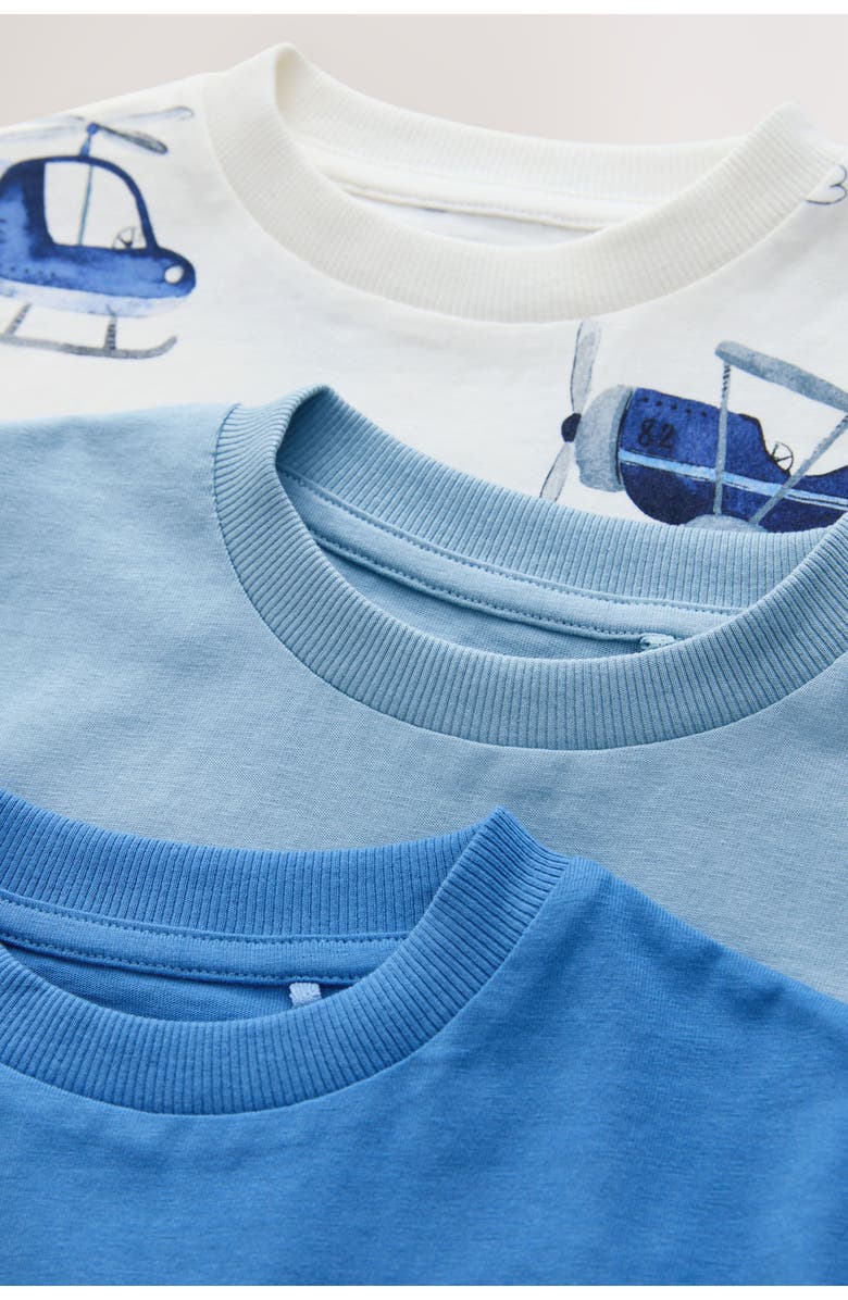 NEXT Kids' Assorted 3-Pack Cotton T-Shirts, Alternate, color, Blue