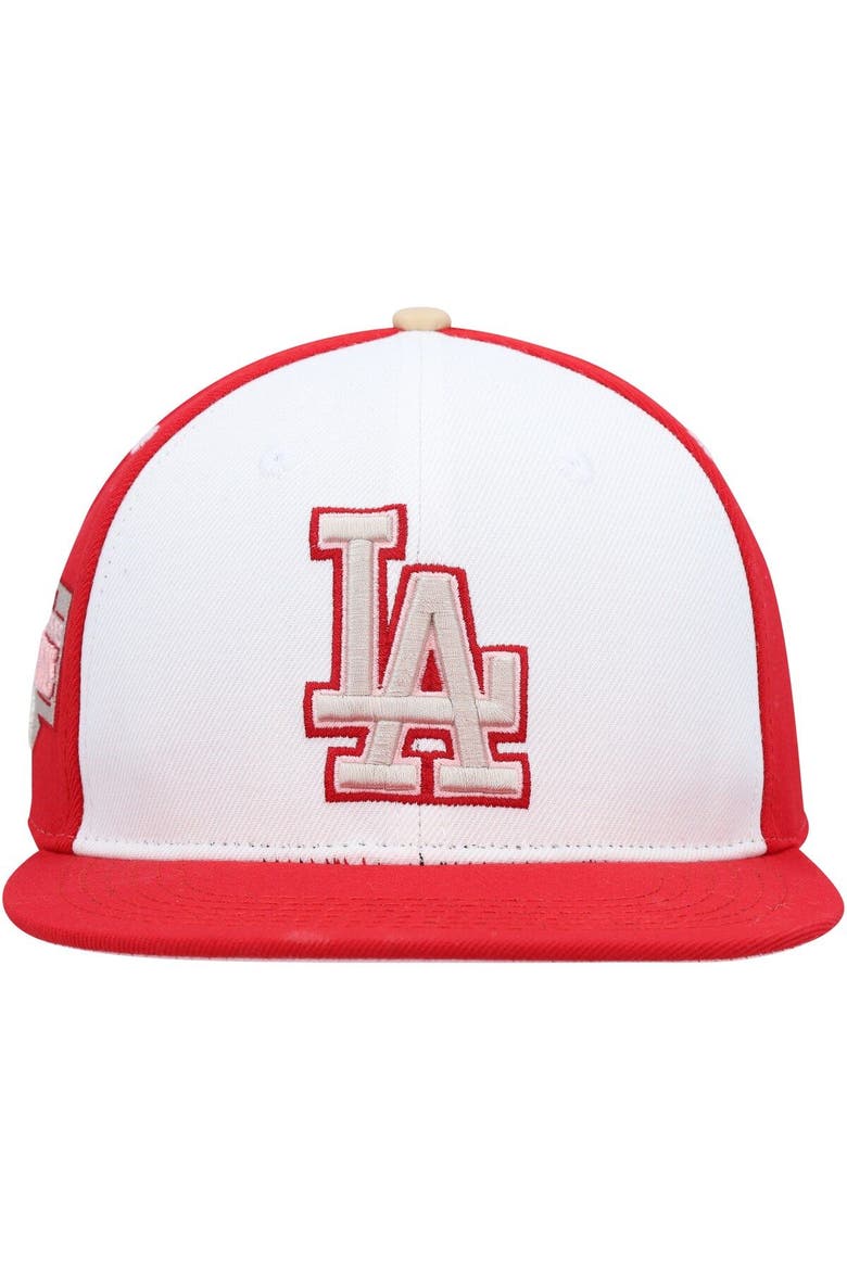 Men's Pro Standard  White/Red Los Angeles Dodgers Strawberry Ice Cream Drip Snapback Hat, Alternate, color, White