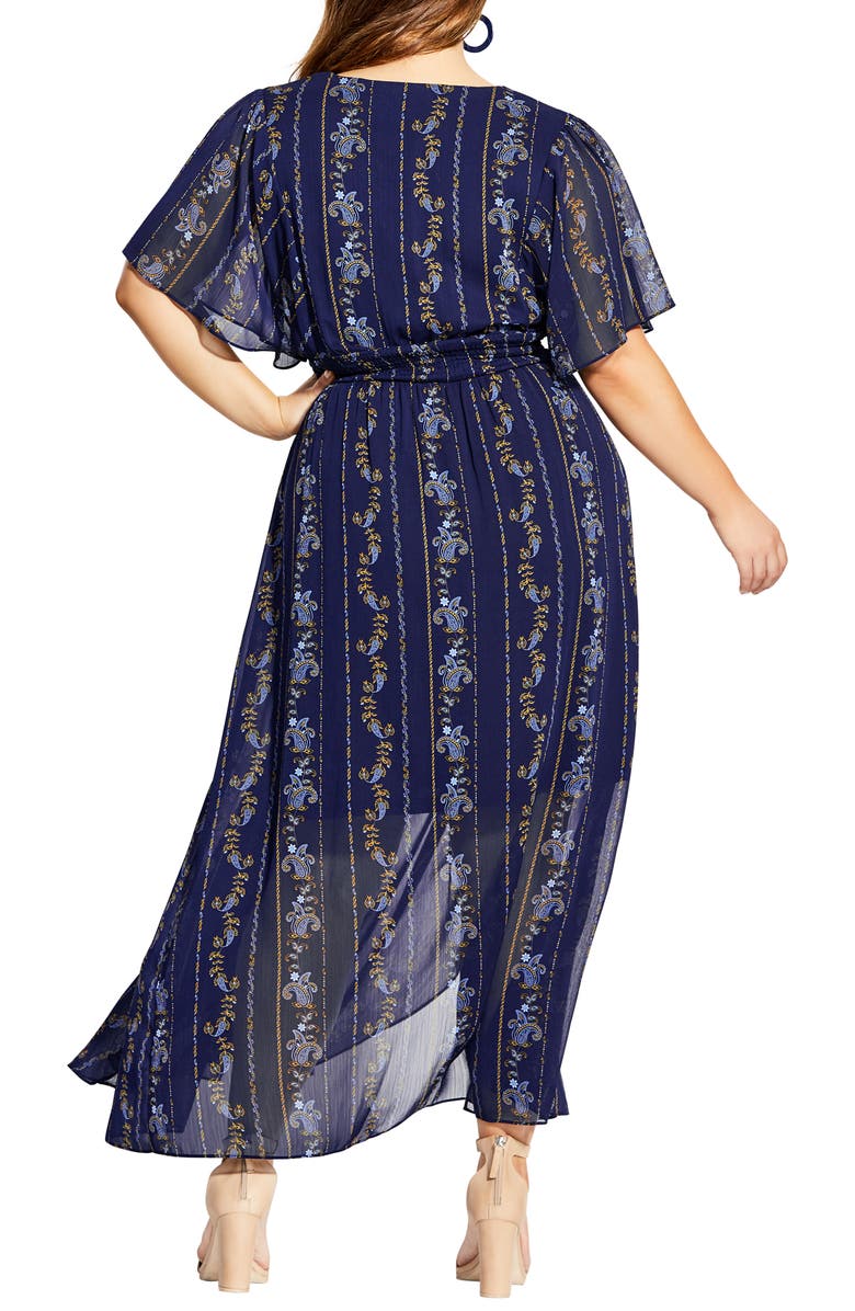 City Chic Paisley Play Maxi Dress, Alternate, color, 