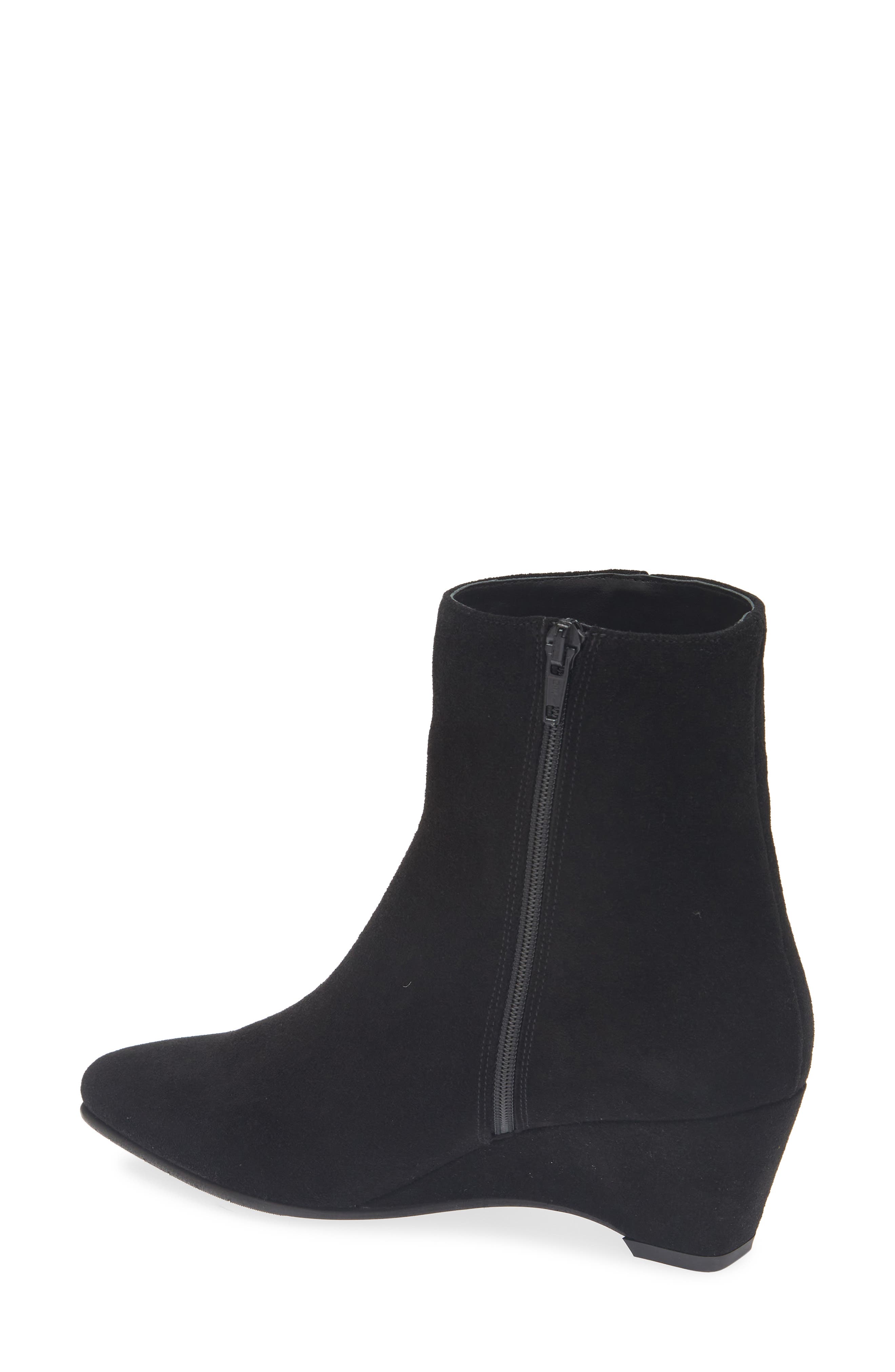 Kellini Waterproof Leather Wedge Bootie, Alternate, color, BLACK SUEDE