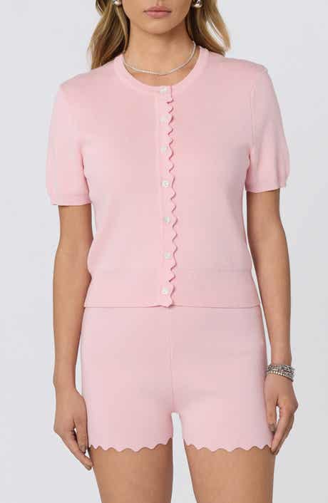 Scalloped Placket Cardigan