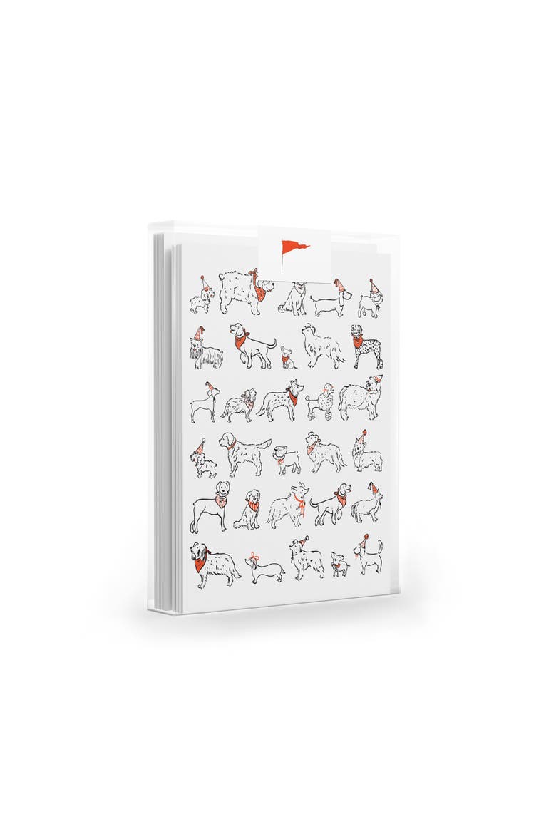 Dogs with Party Hats Set of 8 Greeting Cards, Main, color, Multi-Pack