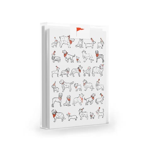 Dogs with Party Hats Set of 8 Greeting Cards