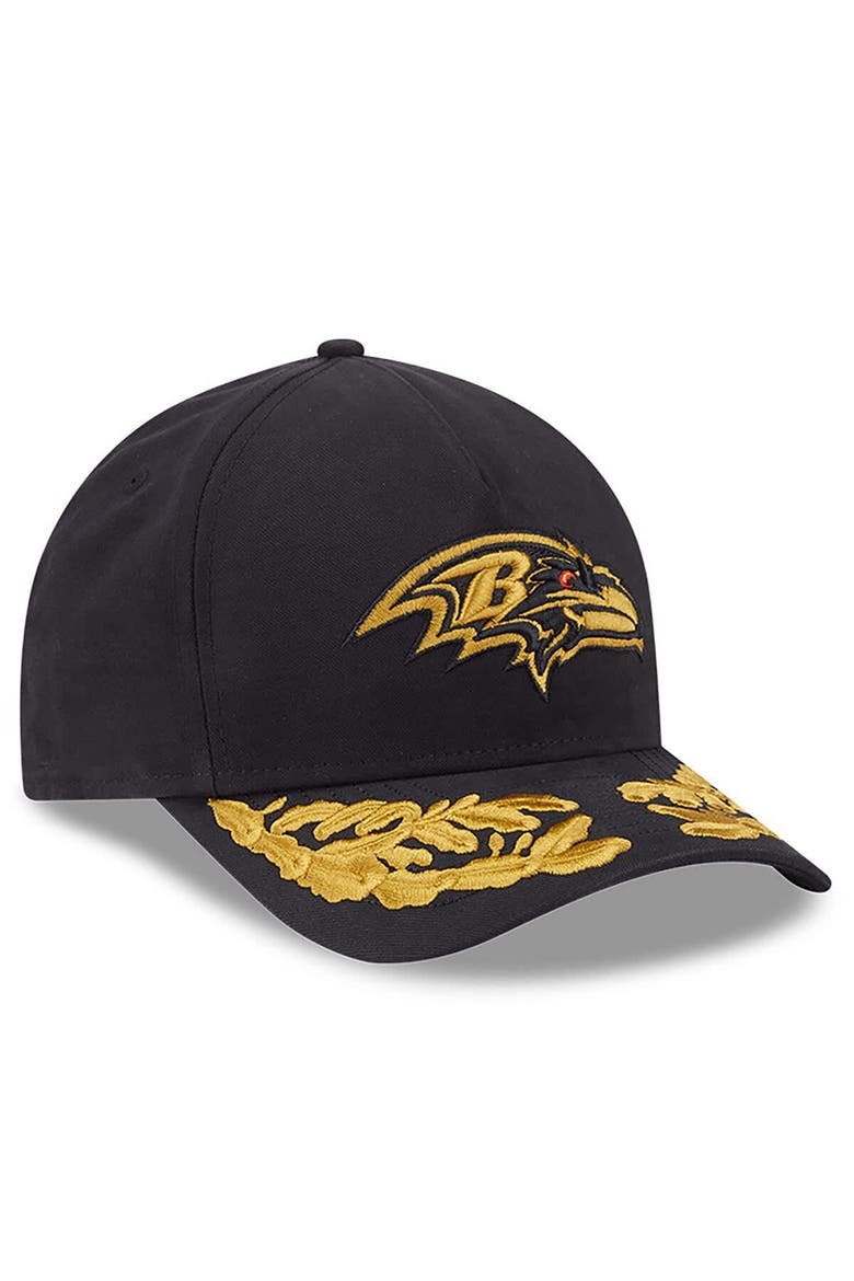 Men's New Era x Alpha Industries  Black Baltimore Ravens A-Frame 9FORTY Adjustable Hat, Alternate, color, Black