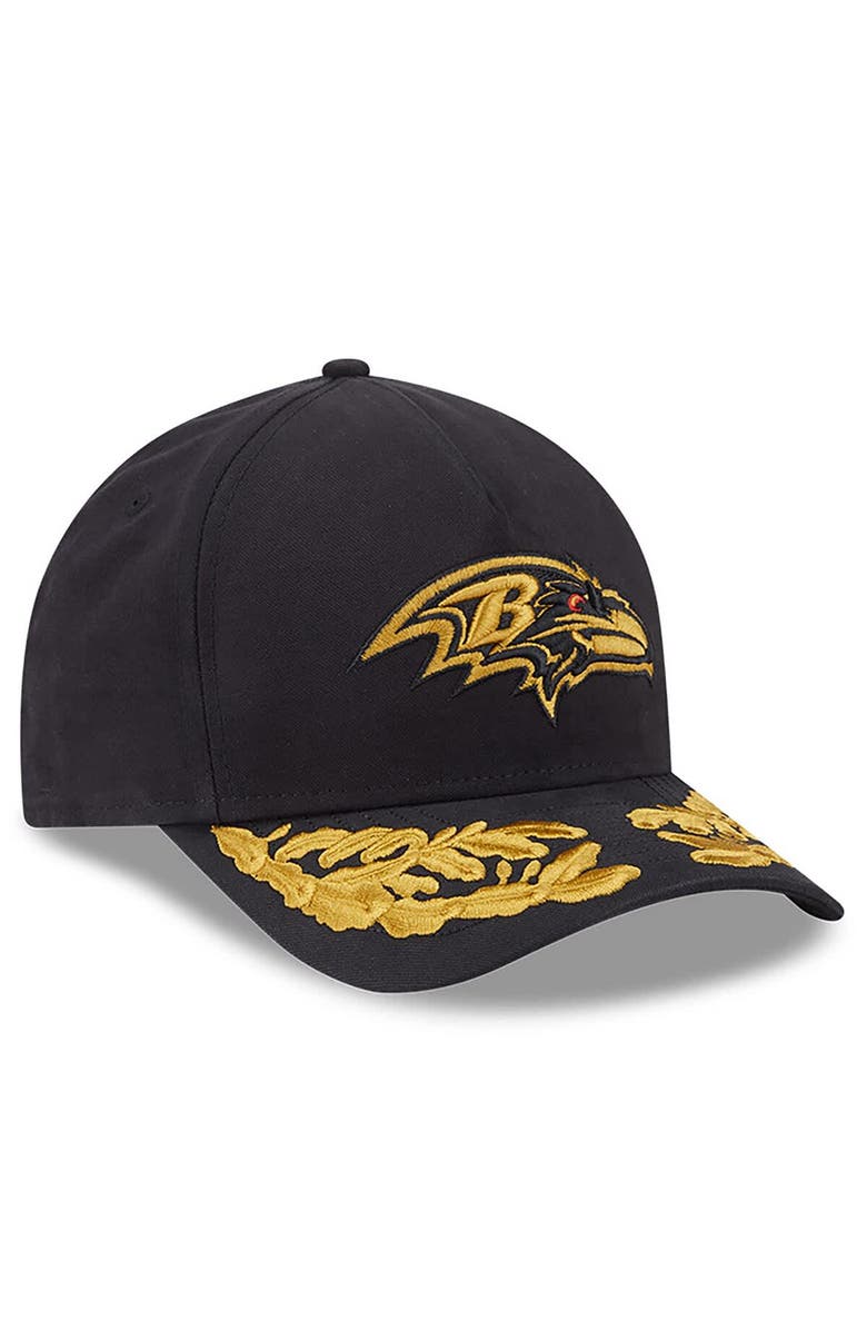 New Era x Alpha Industries Men's New Era x Alpha Industries  Black Baltimore Ravens A-Frame 9FORTY Adjustable Hat, Alternate, color, Black