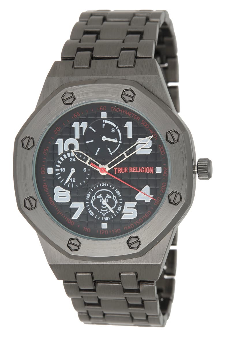 Octagon Bracelet Quartz Watch, 42mm x 55mm, Main, color, BLACK