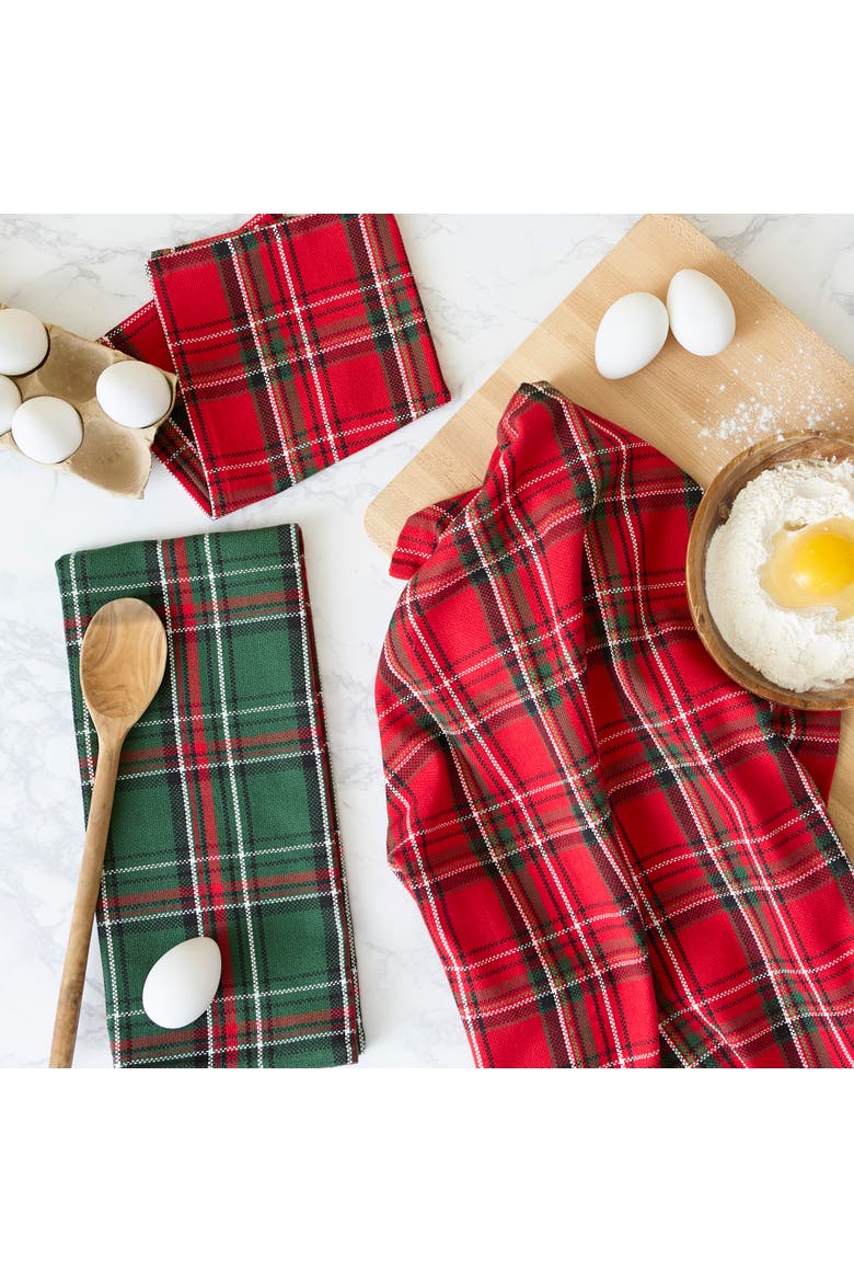 Boughs of Holly Plaid Heavyweight Kitchen Set of 3, Alternate, color, Boughs of Holly Plaids