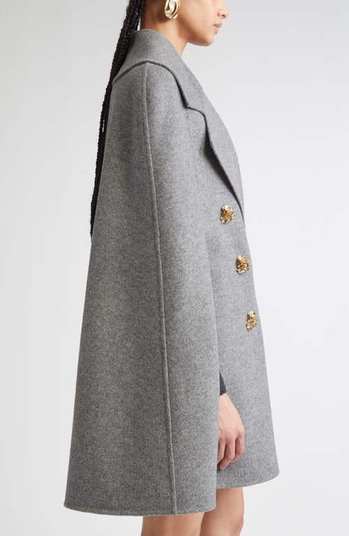 Carolina Herrera Double Face Virgin Wool Peacoat Cape In Gray