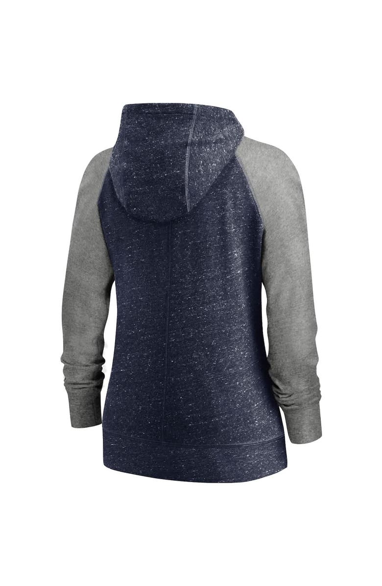 Nike Women's Nike Heathered Navy New England Patriots Gym Vintage Full-Zip Hoodie, Alternate, color, Heather Navy