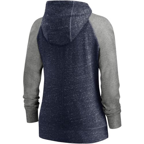 Nike Heathered Navy New England Patriots Gym Vintage Full-zip Hoodie
