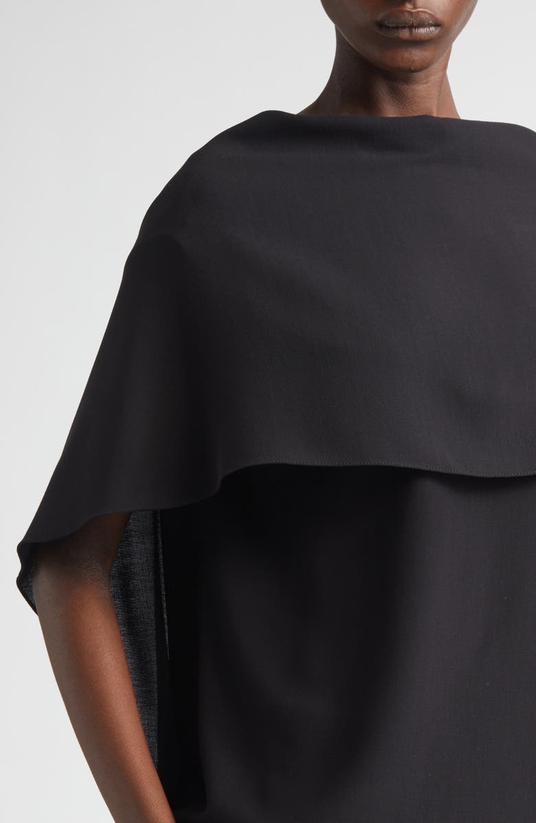 Michael Kors Collection Wool Crepe Cape Top, Alternate, color, Black