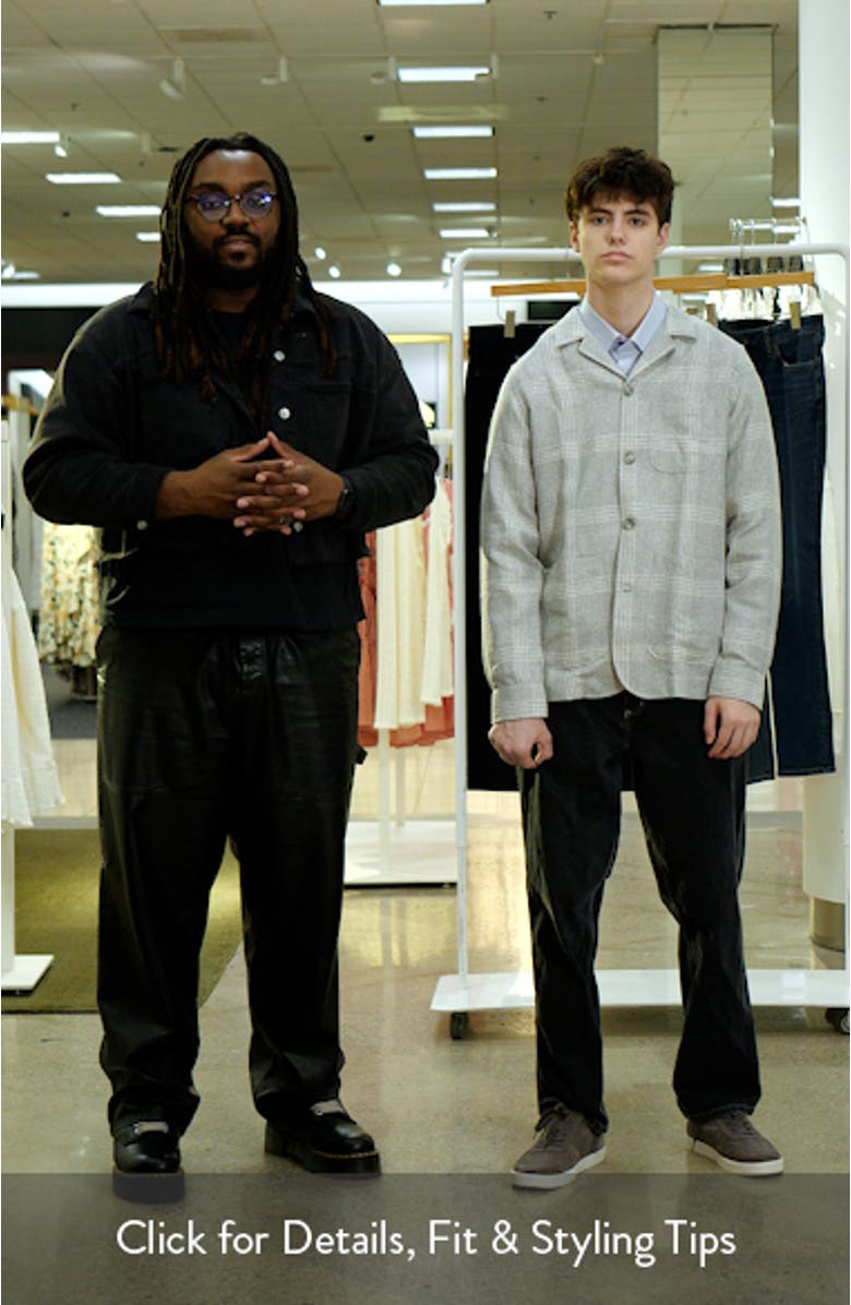 Dobby Check Camp Collar Linen & Silk Blend Shirt Jacket, sales video thumbnail