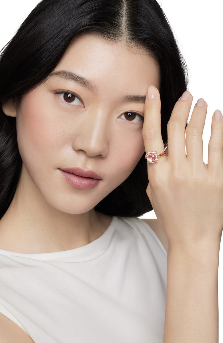 David Yurman Chatelaine<sup>®</sup> Pavé Bezel Ring in 18K Rose Gold, Alternate, color, 