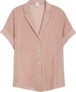 Eleventy Stripe Cotton & Silk Camp Shirt