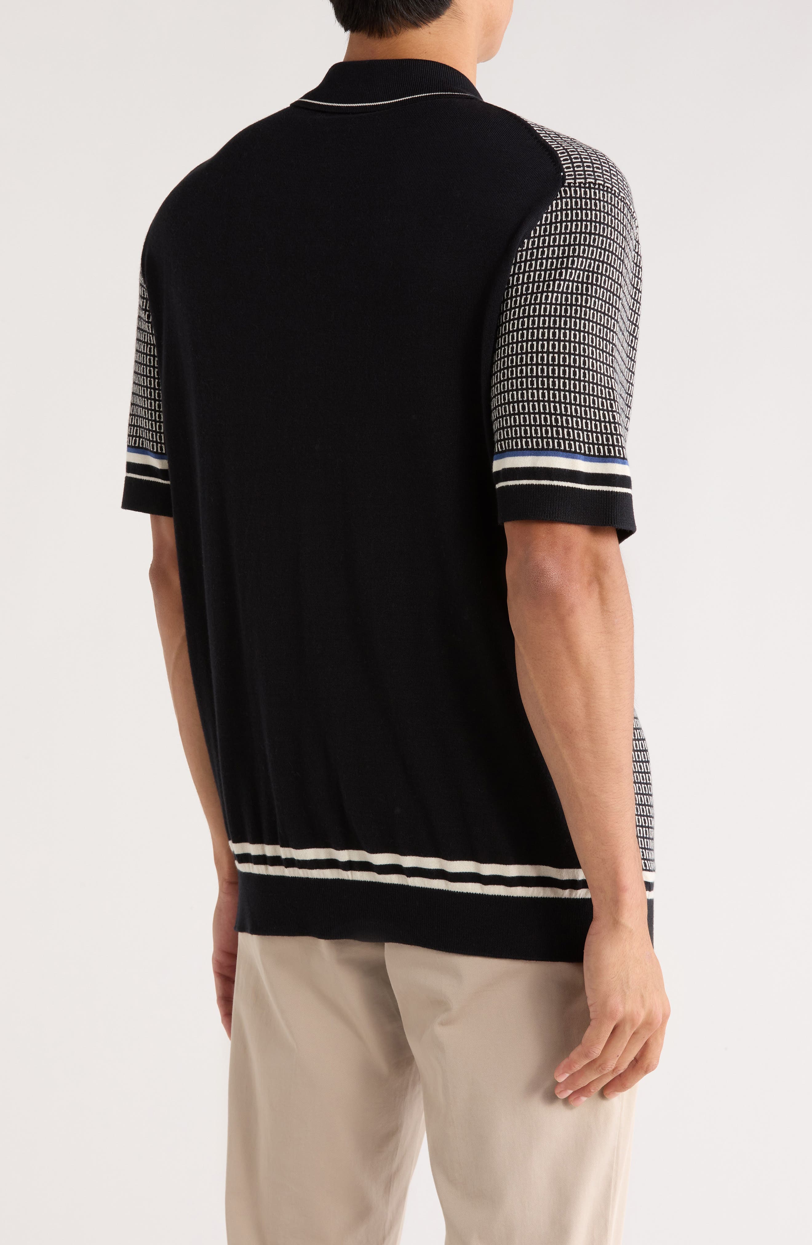 Tipped Short Sleeve Button-Up Shirt - image 2