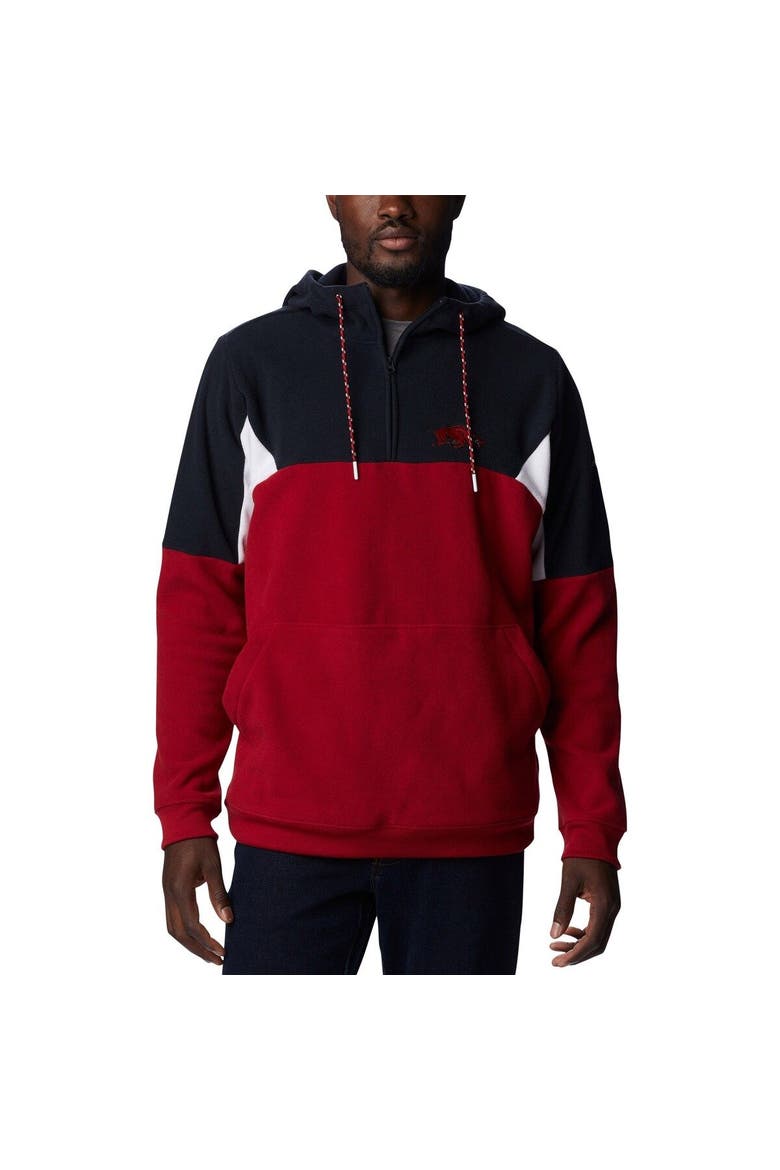 Men's Columbia Cardinal Arkansas Razorbacks Lodge Quarter-Zip Hoodie, Main, color, Cardinal