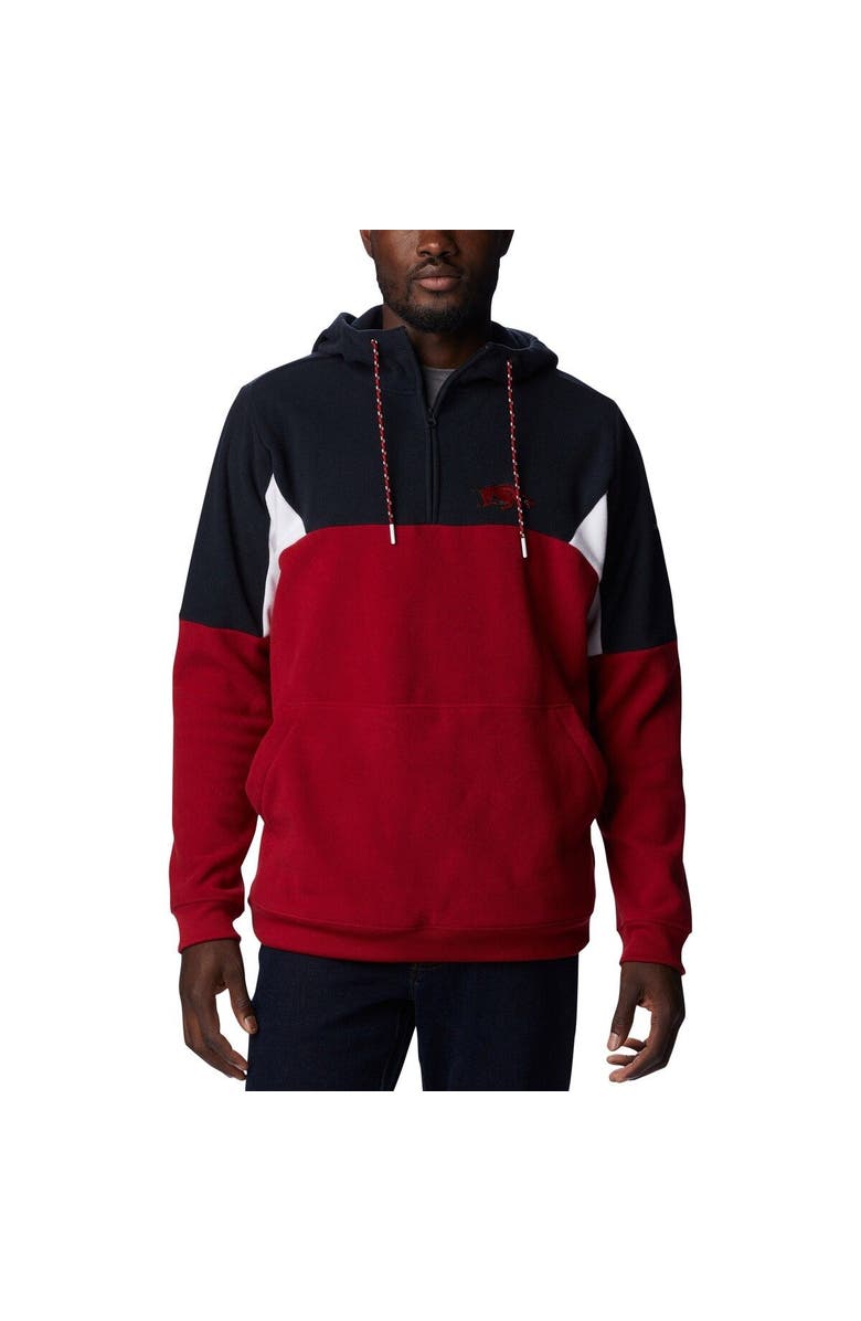 Columbia Men's Columbia Cardinal Arkansas Razorbacks Lodge Quarter-Zip Hoodie, Main, color, Cardinal